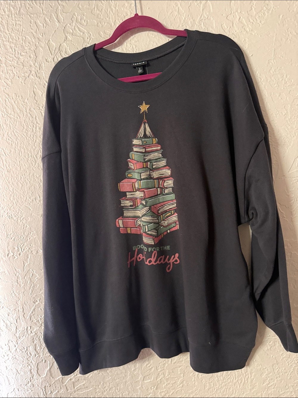 torrid Black Holiday Book Tree Sweatshirt